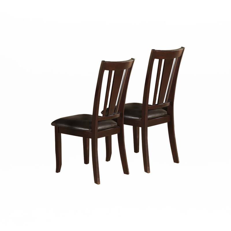 Charlton Slat Back Dining Side Chairs in Espresso, Set of 2