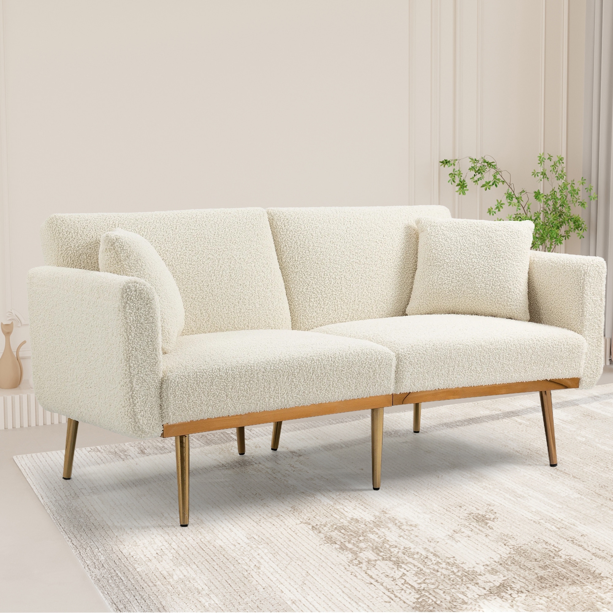 Small white futon hot sale
