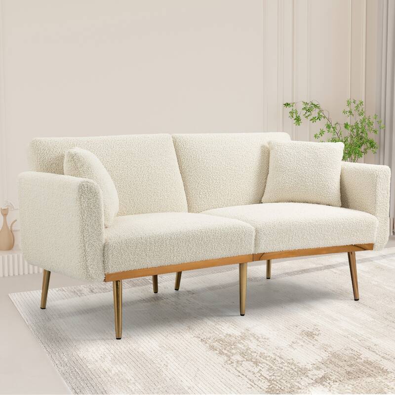 Velvet Sofa , Accent sofa .loveseat sofa with metal feet