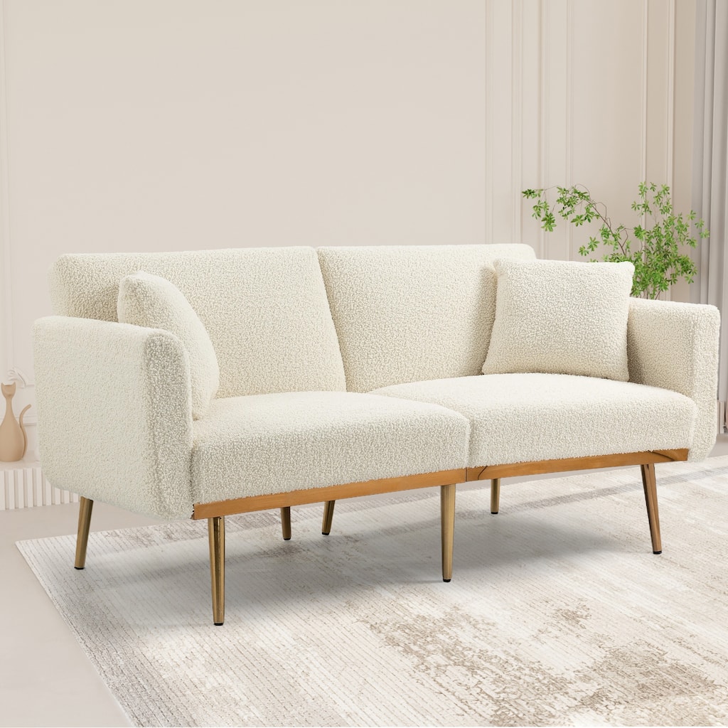 Velvet Sofa , Accent sofa .loveseat sofa with metal feet