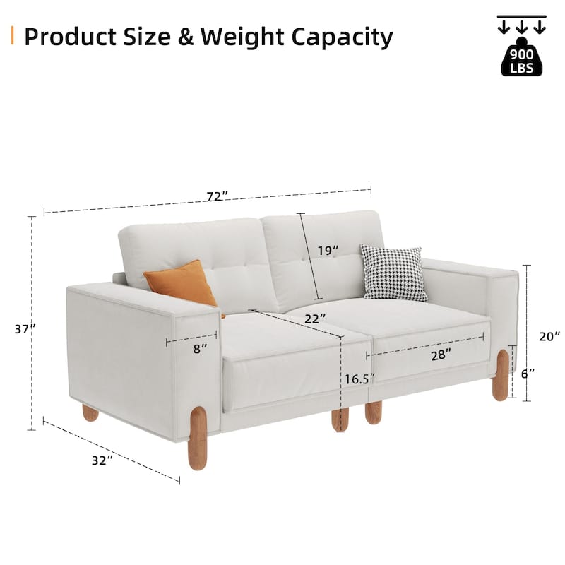 Loveseat Sofa with Deep Seat