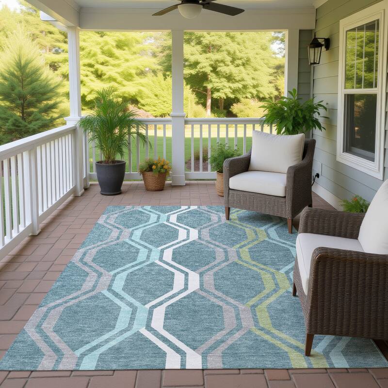 Machine Washable Indoor/ Outdoor Contemporary Dimensions Chantille Rug