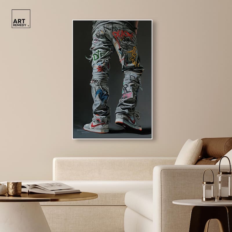 Graffiti Jeans and Sneakers Canvas by Art Remedy