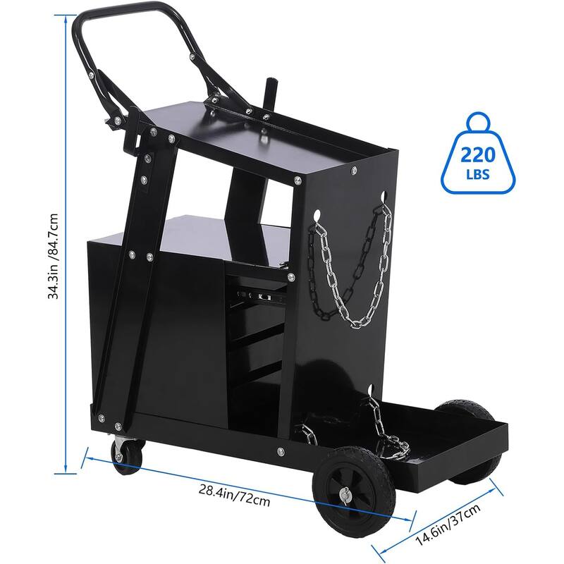 220 lbs Welder Cart for TIG MIG Welder and Plasma Cutter