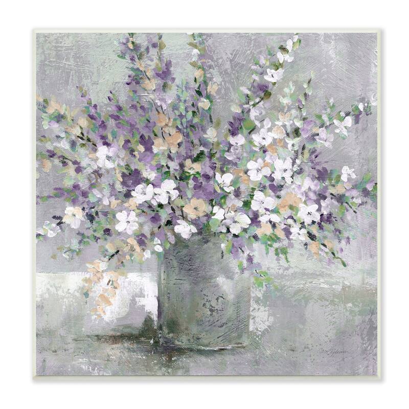 Stupell Blossoming Aster Flower Bouquet Soft Purple Bouquet Painting ...
