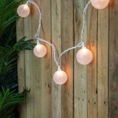 Golf Ball Patio Light Set - 6' White Wire - 10ct - 102"