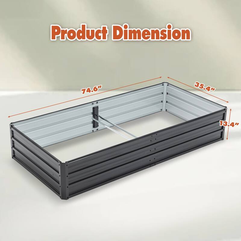 GDFStudio - Olivia Outdoor Galvanized Steel Raised Garden Bed Planter Box