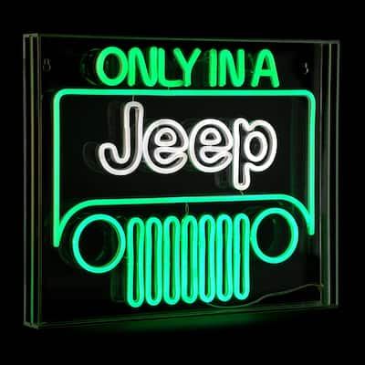 Licensed Only In A Jeep Acrylic LED Wall Decor Sign - 20" x 16" - 20" x 16"