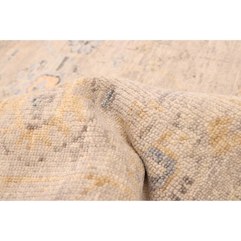 ECARPETGALLERY Hand-knotted Modern Oushak Light Grey Wool Rug - 7'10 x 9'7