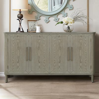 Curved Countertop Storage Cabinet with Four Doors