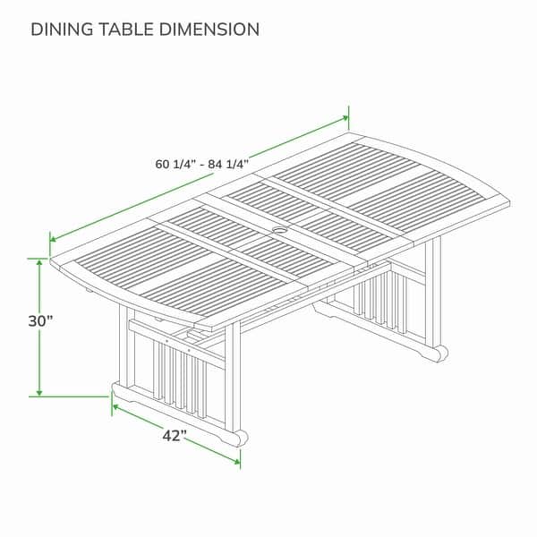 dimension image slide 0 of 4, Cambridge Casual Caterina 6-Piece Teak Outdoor Extendable Dining Set