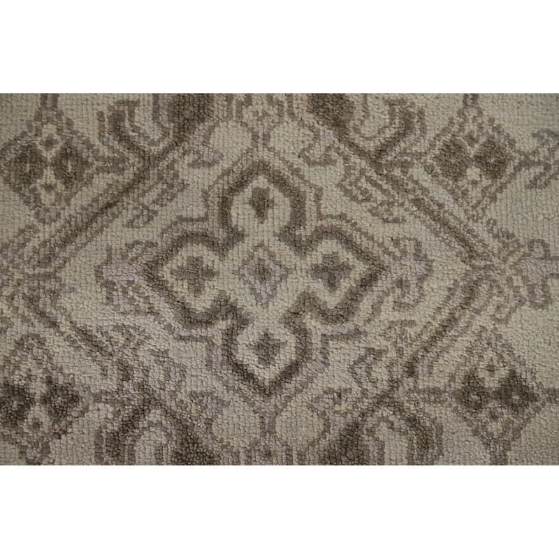 Oushak Oriental Area Rug Hand-Knotted Geometric Wool Carpet - 7'10"x 10'1"