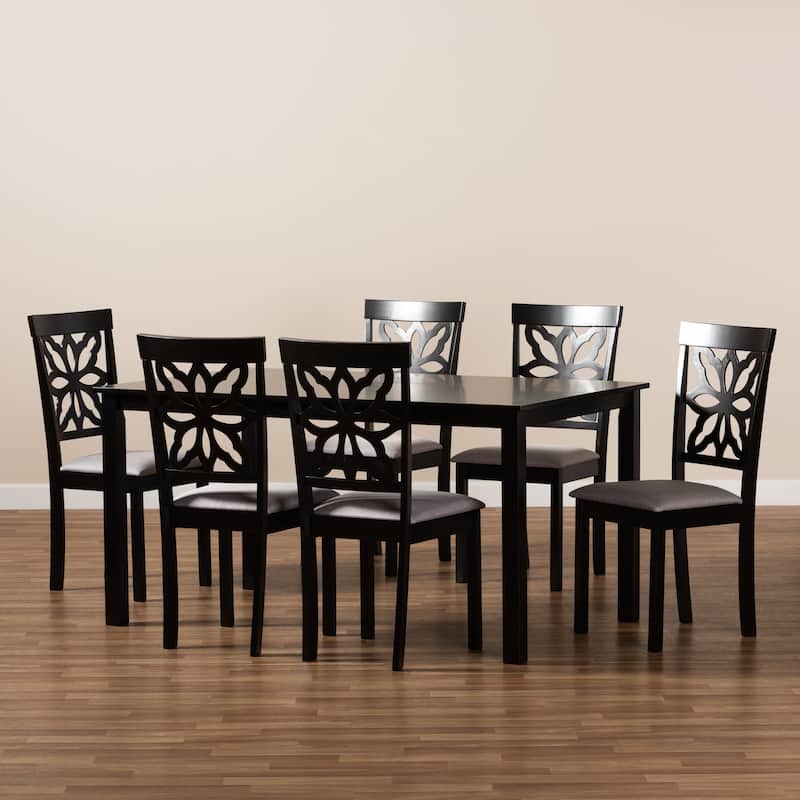 Dallas Modern and Contemporary Wood 7-Piece Dining Set