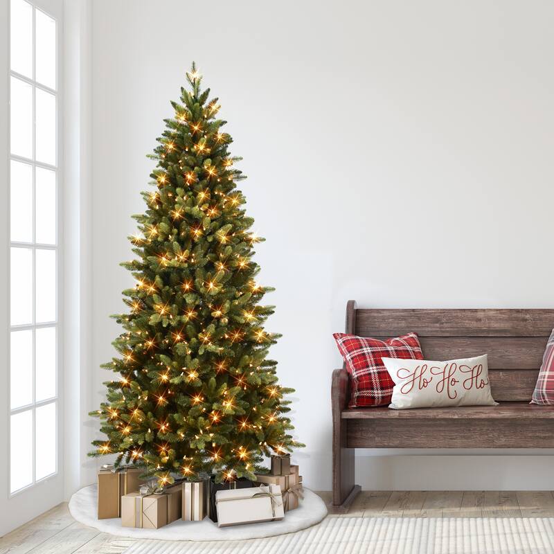Puleo International 6.5 ft. Pre-lit Slim Westford Spruce Artificial Christmas Tree