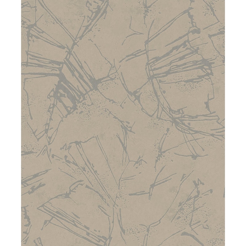 Galerie Wallcoverings Terra Collection Graphic Stone Glitter Finish Clay on Non-woven Wallpapr Roll - 33-feet long x 21-inches wide - Grey