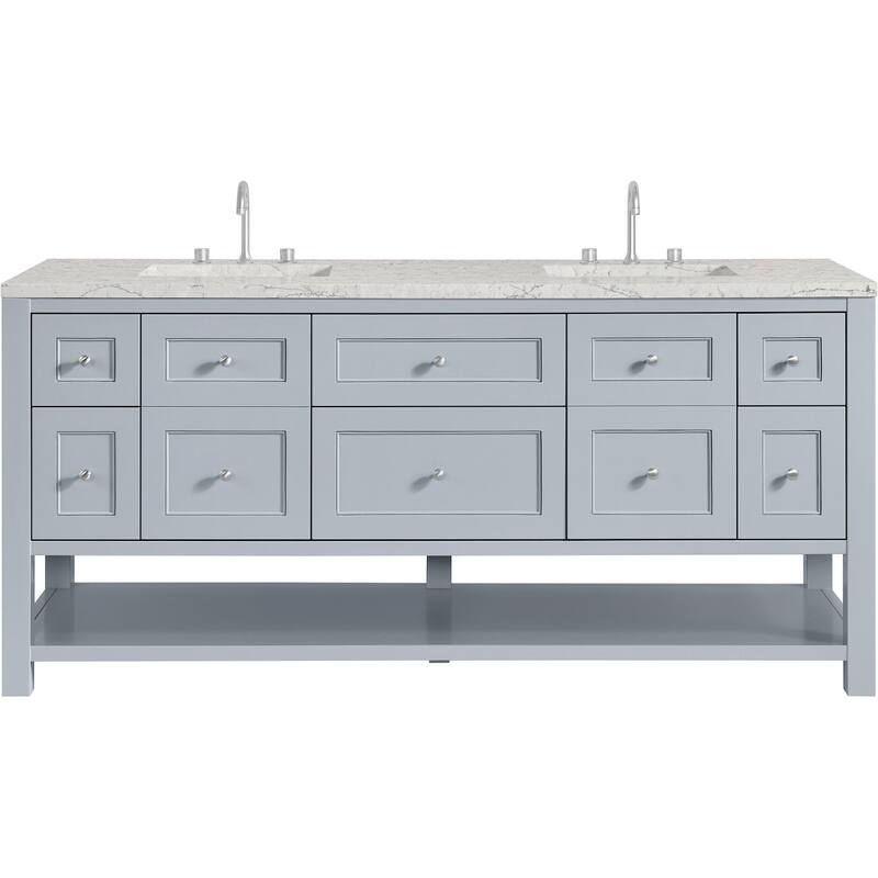 James Martin Vanities 330-V72-FEJP Breckenridge 72" Free Standing - Serenity Blue