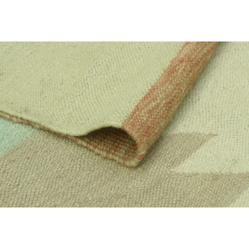 Sun Faded Flatweave Bashshar Red/Beige Rug - 6'5" x 9'9"