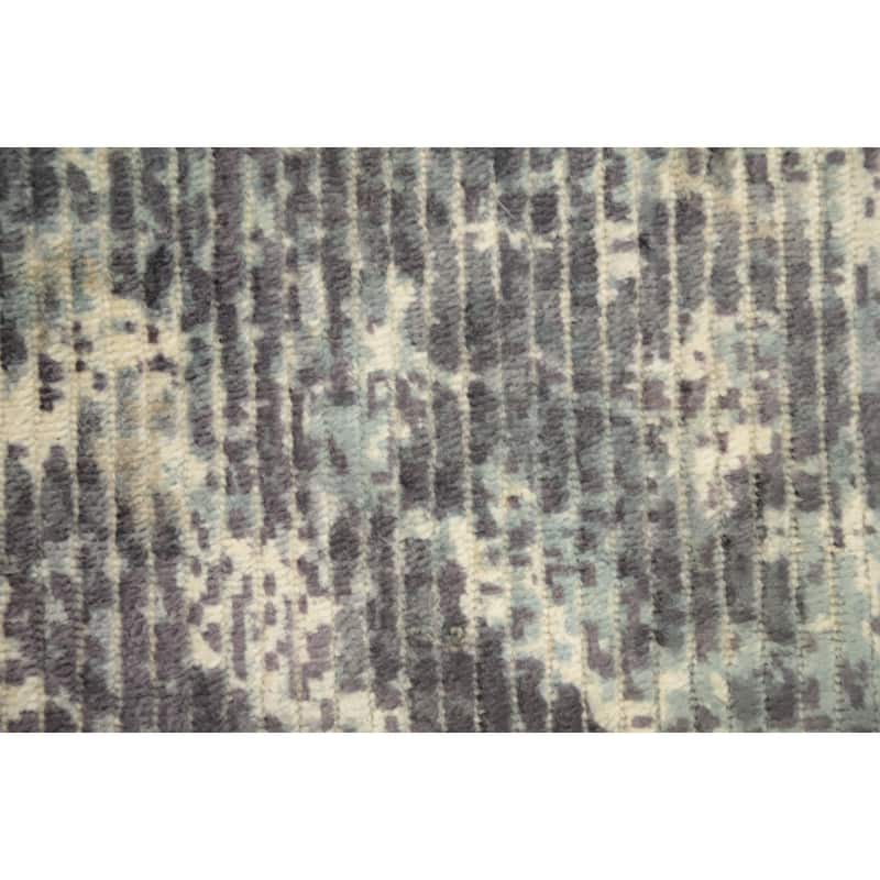 Hand Knotted Oriental Viscose Silk Carpet Modern Abstract Multi-Colored Abstract Area Rug - 7' 6'' X 5' 5''