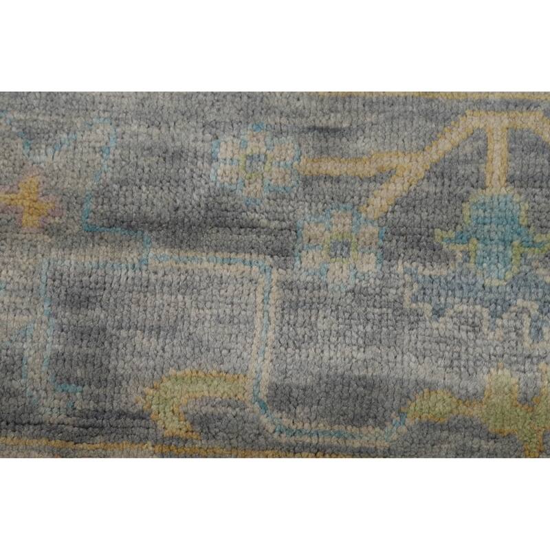 Oriental Beige Oushak Indian Area Rug Hand-Knotted Wool Carpet - 7'10" x 10'2"