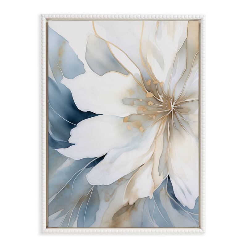 Sylvie Beaded Glam Floral Framed Canvas by Creative Bunch Studio