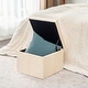 preview thumbnail 24 of 28, Adeco Bonded Leather Contrast Stitch Square Storage Ottoman Footstool