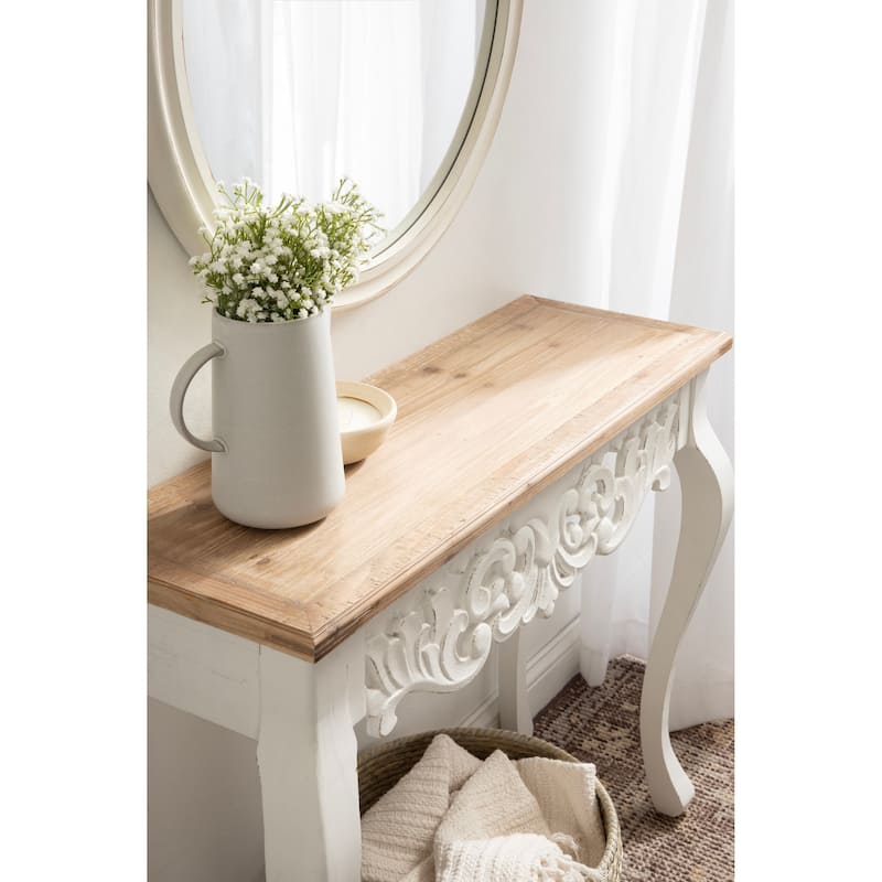 Kate and Laurel Antonella Wood Console Table - 38x13x30