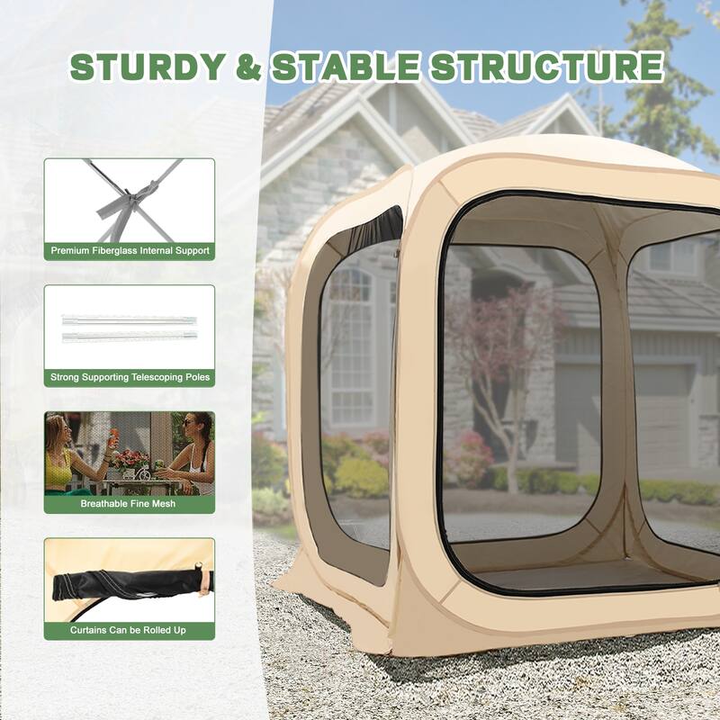 DoCred Instant Pop-Up Sports Mesh Tent, Outdoor Screen House Tent