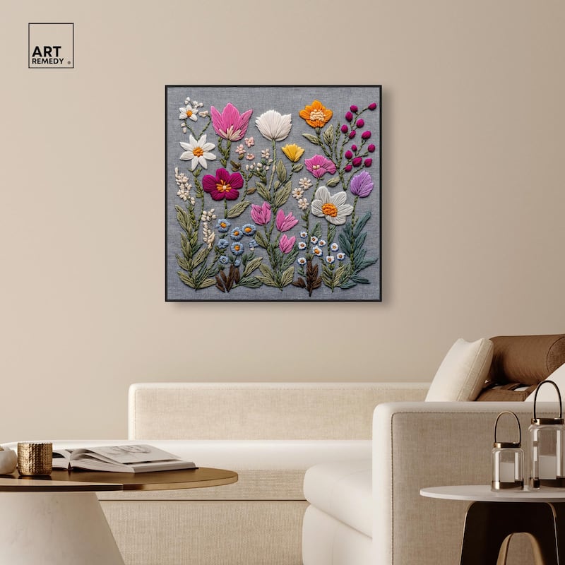 Fabric Flora Canvas by Art Remedy