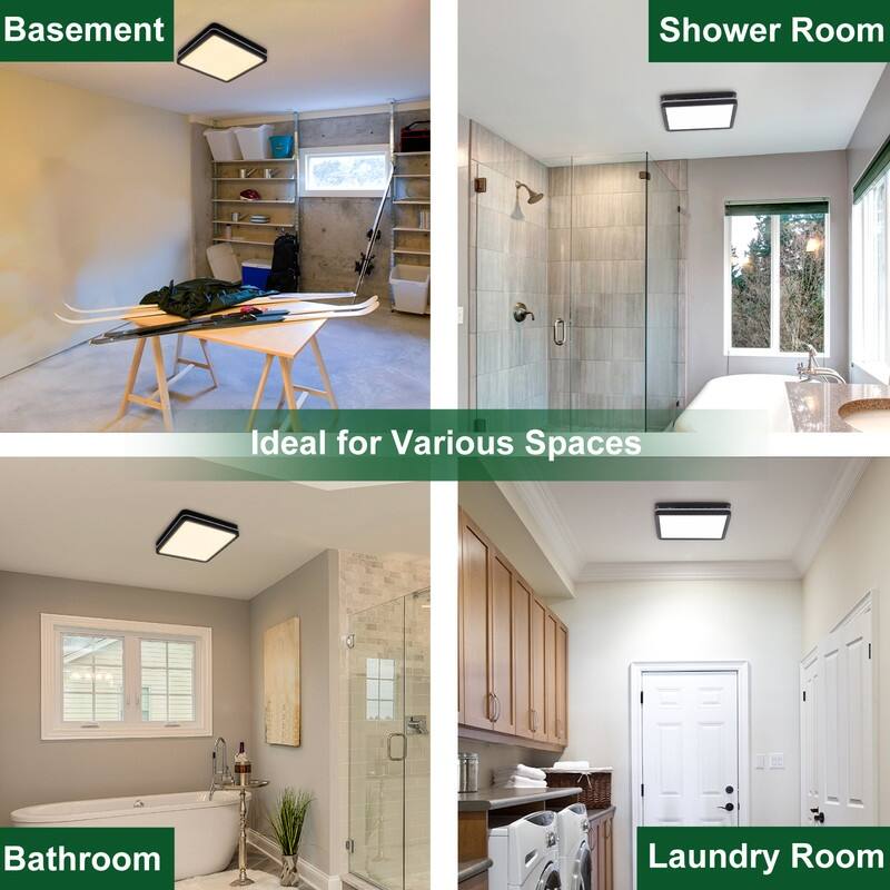 Akicon Bathroom Exhaust Fan with Light, 18W Dimmable 3CCT LED Light with 3.5W Night Light