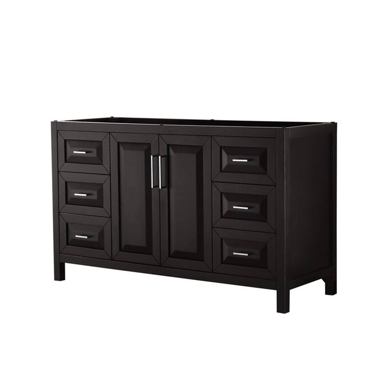Wyndham Collection Daria 59" Single Free Standing Vanity Cabinet Only - Dark Espresso / Polished Chrome Hardware