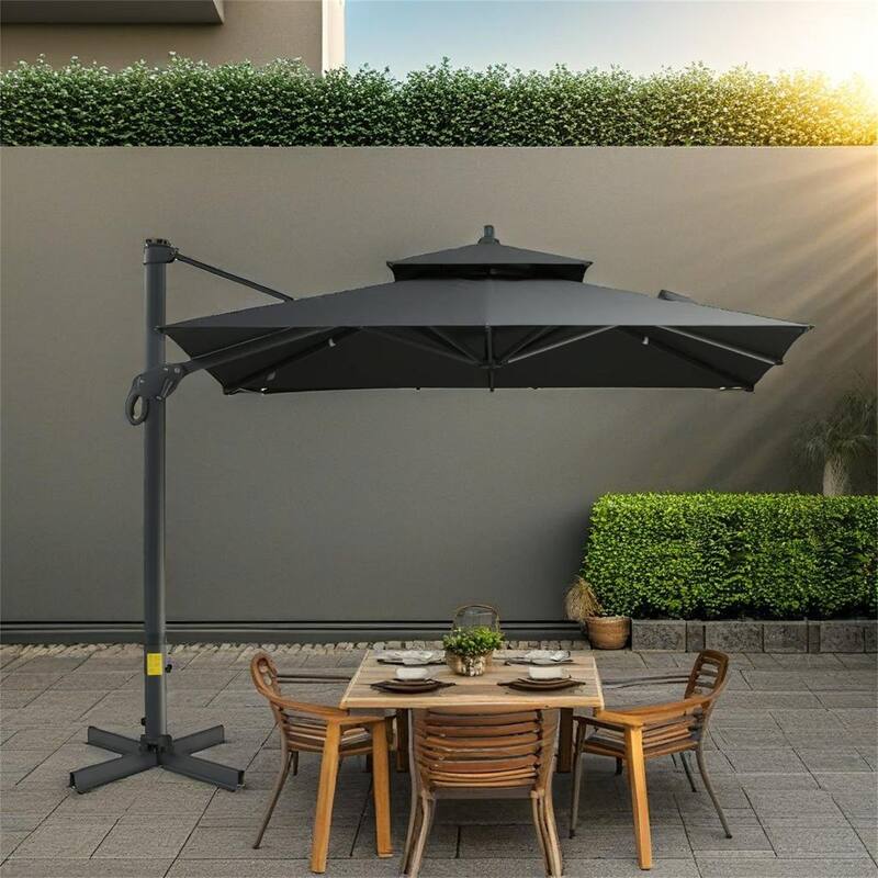 10ft Offset Patio Umbrella - Black
