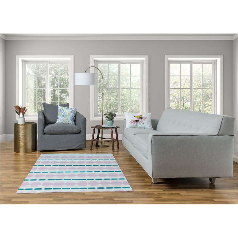 Watercolor Stripe Spring Chenille Rug