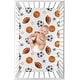 preview thumbnail 3 of 4, Sweet Jojo Designs Sports Theme Boy Fitted Mini Portable Crib Sheet Watercolor Vintage Soccer Balls Football Baseball Basketball