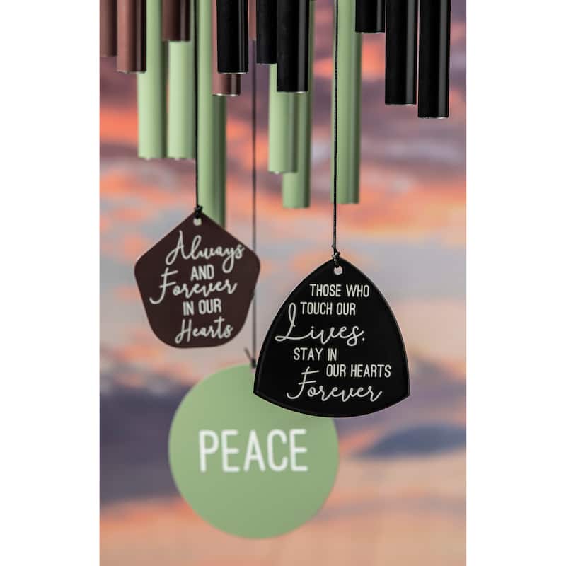 30 in. Laser Etched Metal Wind Chime, "Stay in Our Hearts Forever", Scale "A"