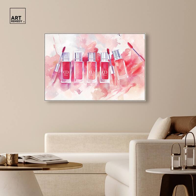 Lip Gloss Splash Canvas by Art Remedy