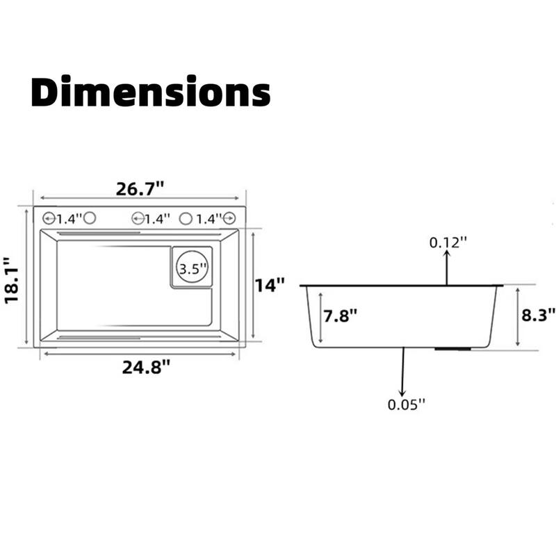Stainless Steel Rectangular Waterfall Kitchen Sink