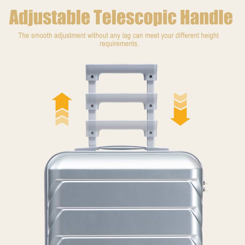 20 Inch ABS Hard Shell Travel Checked Luggage, Scratch Resistant Surface Four Multi-Directional Wheels, With Combination Lock