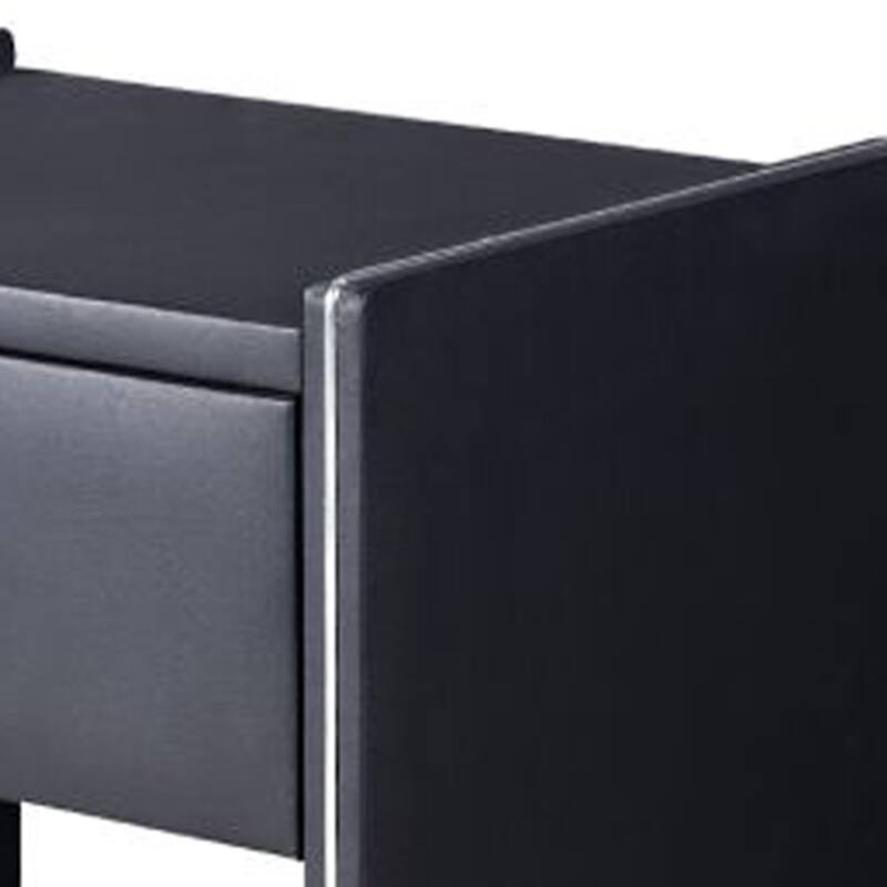 Black 1 Drawer 21 in. W Nightstand with Sturdy Hardware and Ample Storage