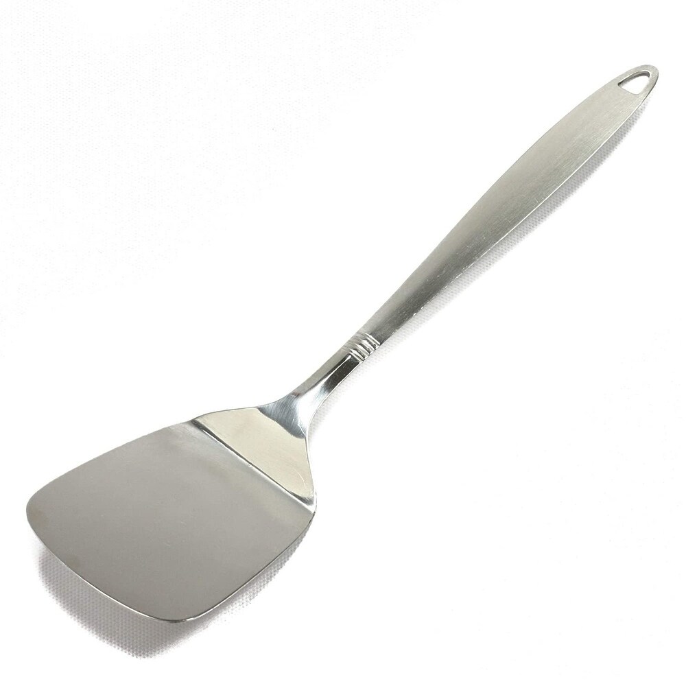 1pc 8-inch Curved Stainless Steel Cake Icing Spatula With Plastic Handle