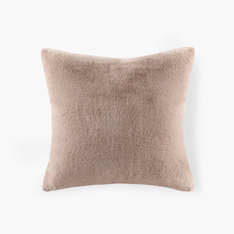 Croscill Sable Solid Faux Fur Square Decor Pillow - Golden