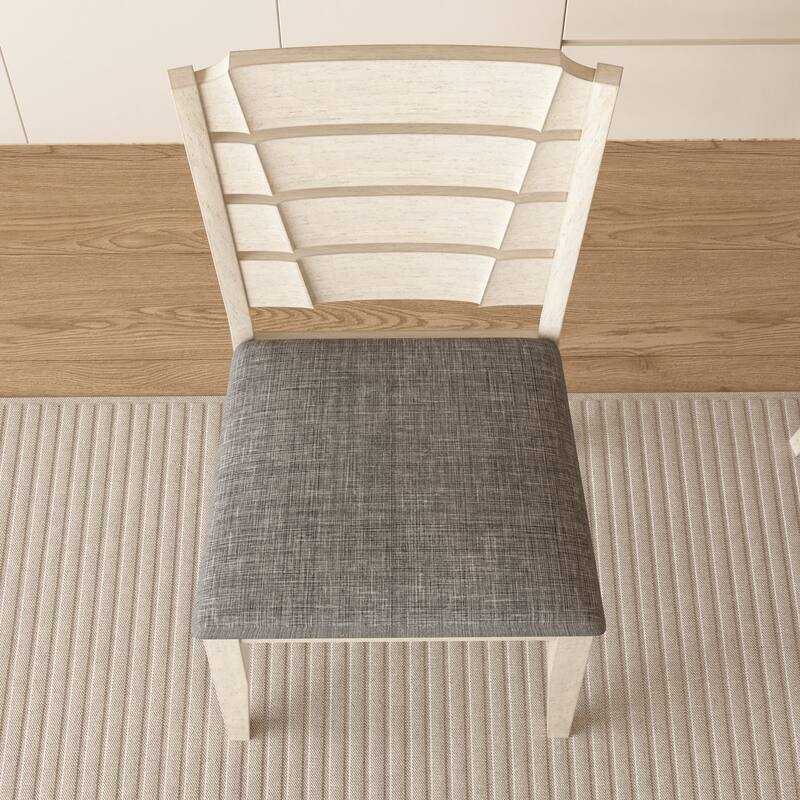 Solid Wood Dining Chairs Set of 2/4/6, Farmhouse Fabric Chairs with Back, Oval Side Chairs for Kitchen