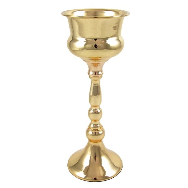 Gold Metal Trophy Urn Tabletop Flower Vase Decorative Centerpiece Bed