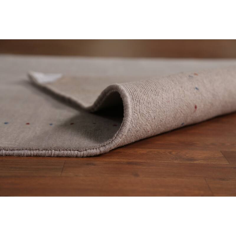 Hand Knotted Oriental 100% Wool Carpet Tribal Tribal Greys & Charcoal Gabbeh Area Rug - 7' 7'' X 5' 3''