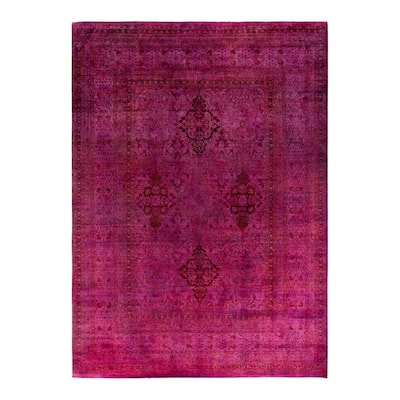 Overdyed, One-of-a-Kind Hand-Knotted Area Rug - Pink - 10' 2" x 13' 8"