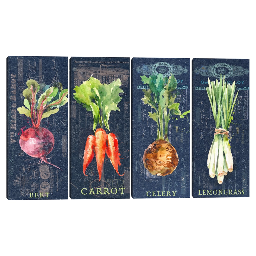 Panel Beets, Panel Carrots, Panel Celery, Panel Lemongrass by Brandi Fitzgerald Canvas Art Prints