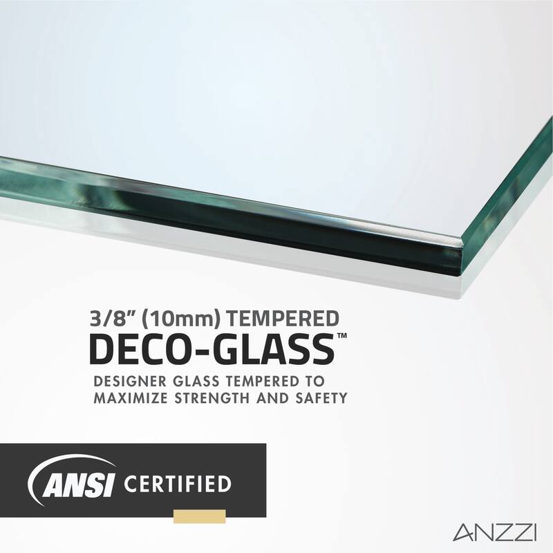ANZZI Series 44 to 48 in. x 76 in. Frameless Shower Door with Sliding with Tsunami Guard Tempered Clear Glass