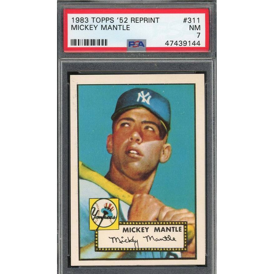 Mickey Mantle 1983 Topps 1952 Reprint Baseball Card #311 Graded PSA 7 - 8'6" x 11'6"