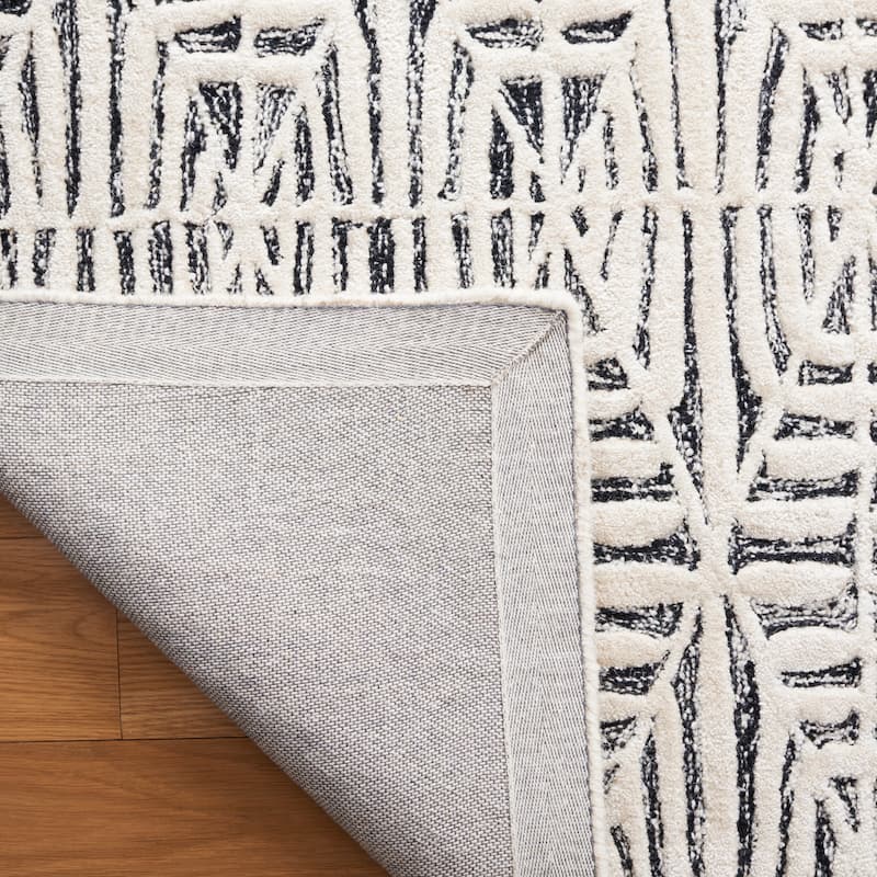 SAFAVIEH Handmade Ebony Chika Modern Trellis Wool Rug
