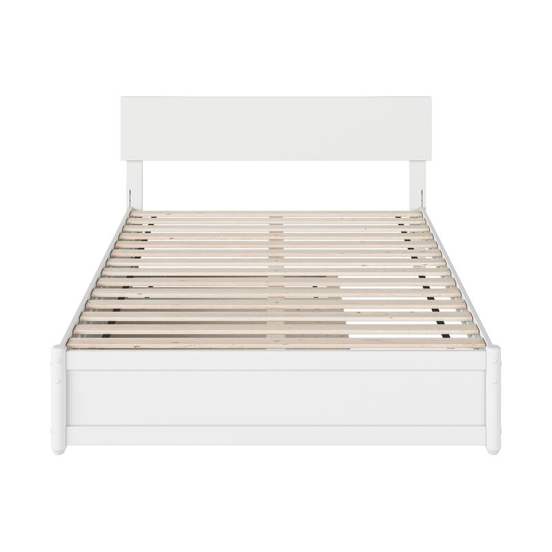 Wesley Platform Bed with Panel Footboard and Twin Trundle