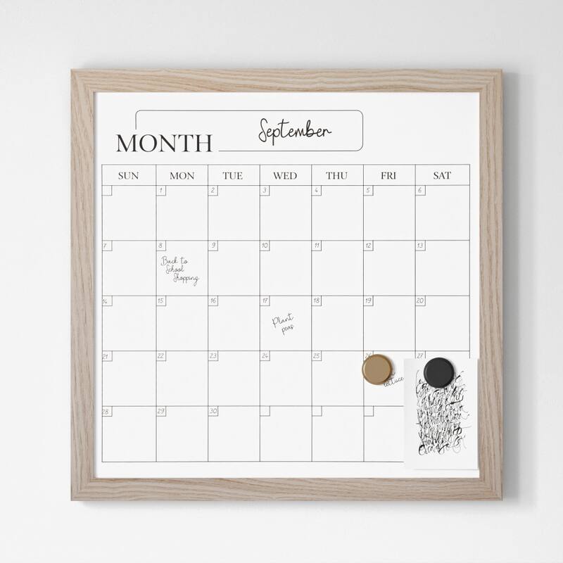 Martha Stewart Dry Erase Magnetic Monthly Calendar and with Woodgrain Frame